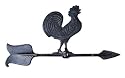 24" Rooster Black Accent Weathervane