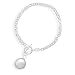 7 Rolo Bracelet with White Cultured Freshwater Coin Pearl Drop