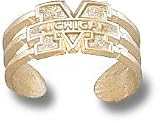 Michigan Wolverines Solid 10K Gold ''M MICHIGAN'' Toe Ring