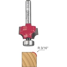 Freud 34-208 3/16-Inch Radius Rounding Over Router Bit with Solid Pilot - 1/4-Inch Shank