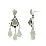 Sterling Silver Prehnite Gemstone Chandelier Earrings by Lori Bonn, 1.5