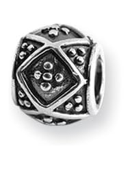 Dotted Bali Charm in Silver for 3mm Charm Bracelets