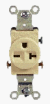 3 Wire Single Receptacle, Brown 20 Amp