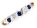 9ct Gold Sapphire and Diamond Five Stone Wave Half Eternity Ring