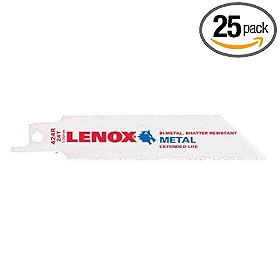 LENOX 20490-B424R 4" 24TPI Metal Cutting Reciprocating Saw Blade - 25 Pack