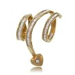Diamond Slide Heart Pendant Spiral Design in 14K Solid Gold