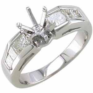 0.90Ct.T.W. Diamonds 18Kt. White Gold Diamond Engagement Ring