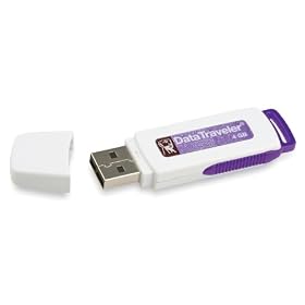 Kingston DataTraveler I - 4 GB USB 2.0 Flash Drive DTI/4GBET (White/Purple) [Amazon Frustration-Free Packaging]