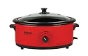 Nesco 4816-12G 6-Quart Roaster Oven with Glass Lid, Porcelain Coated Cookwell, Red