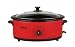 Nesco 4816-12G 6-Quart Roaster Oven with Glass Lid, Porcelain Coated Cookwell, Red
