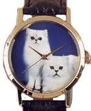 White Persian Cat Watch. 1 Inch Dial Size Suitable for Children and Women.