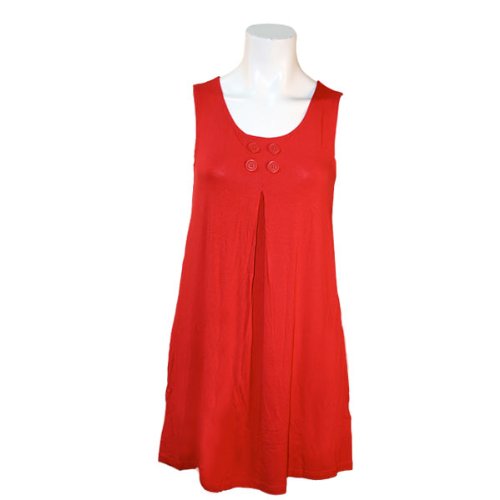 Split Retro Girls Dress Chili/Red