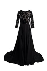 Applique Backless Open-Back Fitted Chiffon Long Sleeves Prom Dress 