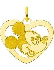 Gold Plated Sterling Silver Mickey Mouse Heart Disney Charm