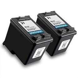 2 HP Remanufactured Black #21 Ink Cartridges