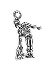 Sterling Silver 3D Spanish Matador Bullfighter Vacation Travel Tour Charm With Cape To Side