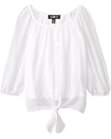 Amy Byer Big Girls' Tie-Front Chiffon Top