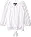 Amy Byer Girls' Picture Perfect Tie-Front Chiffon Top, White, Large