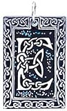 Celtic Letter "E" Pewter Pendant Necklace