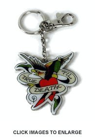 Ed Hardy True Til Death Keychain