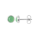 5mm Round Aventurine .925 Sterling Silver Stud Earrings