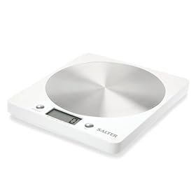 Salter Bilancia da cucina a piattaforma, elettronica, design sottile, colore: Bianco