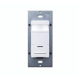 Leviton OSSNL-IDW Decora Passive Infrared Wall Switch Occupancy Sensor, LED Adjustable Night Light, 180 Degree, 1200 sq. ft. Coverage, White