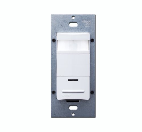 Leviton OSSNL-IDW Decora Passive Infrared Wall Switch Occupancy Sensor, LED Adjustable Night Light, 180 Degree, 1200 sq. ft. Coverage, White