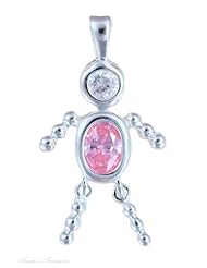 Sterling Silver Mothers Womens October Birthstone Babies Boy Male Child Baby Pendant