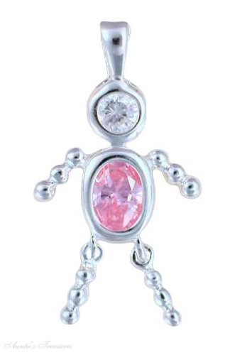 Sterling Silver 18″ Box Chain Necklace With October Birthstone Babies Boy Child Pendant