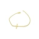 apop nyc 14k Gold Vermeil Horizontal Cross Bracelet 7 inch