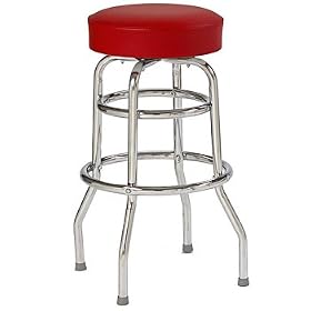 Click here to buy Double-Ring Bar Stool - Red .
