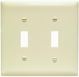 Pass & Seymour TradeMaster Two-Gang Two-Toggle Wall Plate, Ivory #TP2I