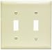 Pass & Seymour TP2I TradeMaster Two-Gang Two-Toggle Wall Plate, Ivory