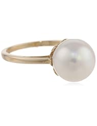 14k Gold 10-10.5mm Freshwater Cultured Pearl Solitaire Ring