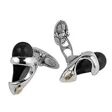 Masini Black Murano Drop Sterling Silver Cufflinks