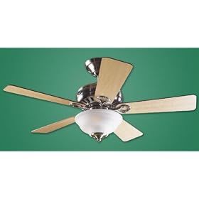 HUNTER HR 20581 44" Ceiling Fan Brushed Nickel W/ 5 Reversible Maple/Cherry Blades