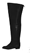 New Womens Italian Tall Boots Black Leather