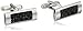 Men's Stainless Steel Cuff Links with Carbon Detail