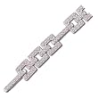 14kt White Gold Square Link Diamond Fashion Bracelet