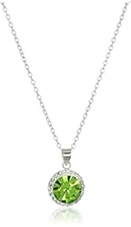 Hallmark Jewelry Birthday Sterling Silver Birthstone Crystal Pendant Necklace