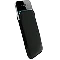 igadgitz echtes Leder Beutel Tasche Schutzh�lle Etui Case H�lle Holster in Schwarz f�r Apple iPhone 4 & 4S 16gb 32gb 64gb
