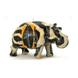 Imported African Handmade Hippo Safari Animal Candle, medium