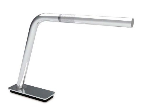 BAR High Power LED Desk Lamp (Silver Finish, Contemporary Task Lamp, Recharable Emergency Light Bar, Pipe Shape)