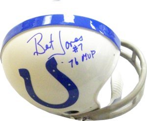 Bert Jones signed Baltimore Colts 2bar Mini Helmet 76 MVP- JSA Hologram