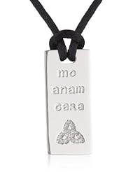 Sterling Silver Diamond Celtic "Mo Anam Cara" Pendant Necklace with Trinity Knot Detail, 18" (1/10 cttw, J-K Color, I2-I3 Clarity)