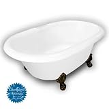 American Bath Factory B1-3720-WW-DM7-M2-15-OB-C1-CD Duchess Double Ended Clawfoot Bathtub in White,