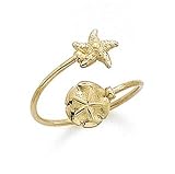 14k Bypass Starfish Sanddollar Toe Ring