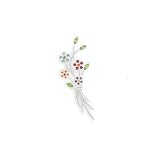 Cleversilver's Bouquet Of Flowers Fashion Pin With Multicolor Swarovski Crystals