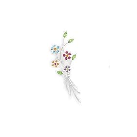 Bouquet of Flowers Fashion Pin with Multicolor Swarovski Crystals - Free Shipping